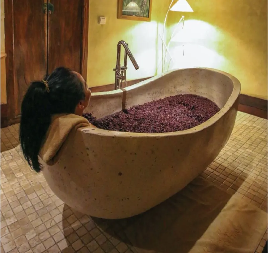 Flower petal bath at Bamboo Spa